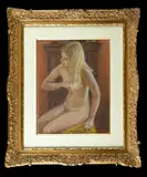 Nu se coiffant by Pierre Deval, Pastel et fusain, sold Jun 2026