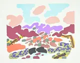 Paysage en Castille by Charles Lapicque, 1973, Lithographie en couleurs, sold Jun 2026
