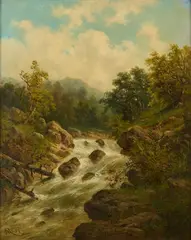Ruisseau de montagne by Julius Rose, Toile Signé en bas à gauche Rose, sold Sep 2025