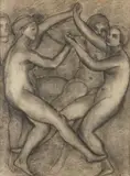 Etude pour allégorie de la danse by Joseph Bernard, Crayon et estompe sur papier, sold Jun 2025