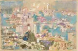 Composition abstraite by Alexandre Sascha Garbell, Gouache sur papier signée en bas à droite Etiquette de la galerie Le Chapelin, sold Jun 2025