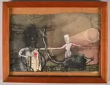 Deux personnages à la souris by Marc Giai-Miniet, Lavis d'encre et gouache, sold Dec 2025