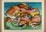 Modern Home. 2003 by Peter Saul, Lithographie en couleurs sur vélin, sold Dec 2025