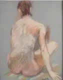 De Dos. Liberté et Les cheveux blonds by Pierre Lagénie, Pastel bleu, sold Dec 2025
