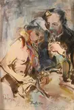 Le couple, Berlin 1930 by Gérard Pamboujian, Aquarelle, sold Dec 2025