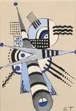 Composition géomètrique by Georges Terzian, Gouache sur carton, sold Dec 2025