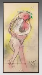 Aide by Roberto Matta, 1993, Technique mixte, acrylique, pastel et fusain sur papier marouflé sur toile, sold Dec 2025