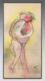 Aide by Roberto Matta, 1993, Technique mixte, acrylique, pastel et fusain sur papier marouflé sur toile, sold Dec 2025