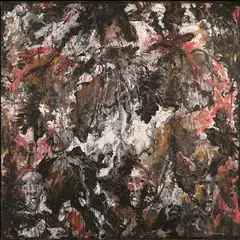 Végétal VI, aux trois visages by Gérard Eppelé, 1988, Gouache, sur papier marouflé sur toile, sold Dec 2025