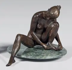 Nu assis by Jacques Coquillay, Épreuve en bronze patiné, sold Dec 2025