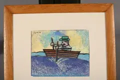Dans la barque by Antonio Seguí, 1999, Pastel signé et daté, sold Dec 2025