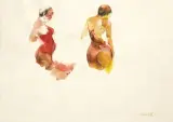 Figures by Angelo Tassi, Aquarelle, sold Jan 2026