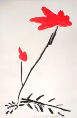 Red Flower III by Aki Kuroda, Lithographie en couleurs, sold Jan 2026
