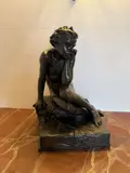 L'enfance de Caïn by Antonio Texera Lopez, Bronze patiné sombre Cachet Cire Valsuani, sold Jan 2026