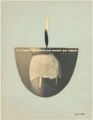 λ Bougie by Georges Hugnet, 1961, Collage et découpage sur papier, sold Nov 2025