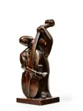 Contrebassiste by Ferdinand Parpan, Épreuve en bronze à patine brune Monogrammée, sold Jun 2026