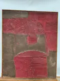 Sans titre by André Stempfel, Technique mixte sur toile (collage de pièces de cuir) Non signée, sold May 2026