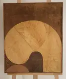 Sans titre by André Stempfel, Technique mixte sur panneau (collage de pièces de cuir) Non signée, sold May 2026