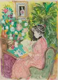 Le côté de Guermantes, femme à la lecture by Emilio Grau Sala, Crayon, encre noire, aquarelle et gouache sur carton, sold Nov 2024