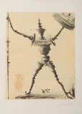 Don Quichotte de la Mancha by Salvador Dalí, 1957, Lithographie en trois couleurs sur papier, sold Nov 2024