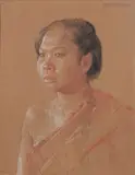 dit GEO-MICHEL. Prix de l'Indochine en 1923. Portrait de Laotienne by Georges Dreyfus, Pastel encadré signé en bas à gauche, sold Oct 2024