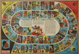 LOTERIE COLONIALE. Jeu de l'oie de 63 cases encadré sous verre by Vers 1934. Henri Kerels, Lithographie en couleurs sur papier, sold Jun 2024