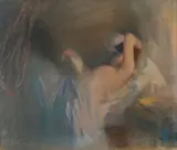 La liseuse allongée by Édouard Rosset-Granger, Pastel sur carton, sold May 2024