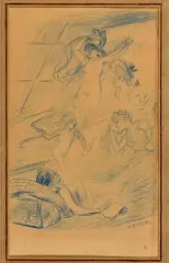 Rêveries by Adolphe Léon Willette, Crayon gras sur papier Signé ‘A, sold Jun 2026