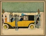 Aux courses by Bernard Boutet de Monvel, vers 1914, Aquarelle, encre de Chine et collage sur papier cartonné Signé en bas à gauche La feuille, sold Jun 2026