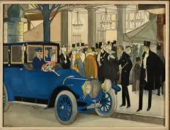 La sortie du théâtre by Bernard Boutet de Monvel, vers 1914, Aquarelle et encre de Chine sur carton Whatman Signé en bas à gauche La feuille :, sold Jun 2026