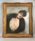 Portrait de femme by Pierre Carrier-Belleuse, 1891, Pastel signé en bas à droite et daté, sold Jun 2026