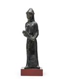 Femme à la branche et au chapeau by Émile Gilioli, Bronze à patine brune signé en bas au dos et numéroté, sold Feb 2025