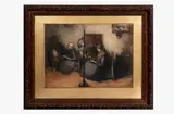 De Spinster (Les fileuses) by Jakob Smits, Pastel et fusain sur papier signée au centre à droite H_40 cm L_54 cm (à vue) Provenance :, sold Feb 2025