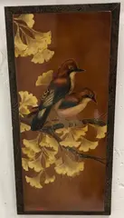 Sans titre by Gaston Suisse, Panneau de laque figurant deux oiseaux, sold Feb 2025