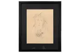 Portrait de femme à l'oiseau by Yves Saint Laurent, Crayon sur papier Signé Yves Mathieu Saint Laurent et daté, sold Feb 2025