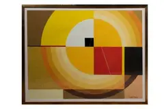Composition by Jean Rets, Gouache sur papier signée en bas à droite H_49 cm L_64 cm (à vue), sold Feb 2025
