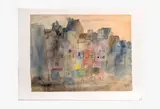 Paysage urbain by Shōichi Hasegawa, Aquarelle signé et tamponné en bas à gauche H_25 cm L_33 cm, sold Feb 2025