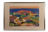 Composition abstraite en couleurs by Pierre Ambrogiani, Lithographie signé en bas à droite et justifié, sold Dec 2024