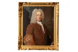 Portrait d'homme en veste brune à revers brodés by Philippe Dupuy, Toile H_78 L_62 cm Cadre en bois sculpté redoré d'époque Louis XV Signé au dos Philipus Du, sold Dec 2024