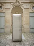 Sans titre by Jean Prouvé, Panneau de façade rectangulaire en bois recouvert d'une tôle d'aluminium gaufré, sold Nov 2024