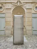 Sans titre by Jean Prouvé, Panneau de façade rectangulaire en bois recouvert d'une tôle d'aluminium gaufré, sold Nov 2024