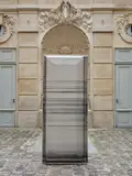 Sans titre by Jean Prouvé, Panneau de façade rectangulaire en bois recouvert d'une tôle d'aluminium gaufré, sold Nov 2024