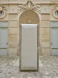 Sans titre by Jean Prouvé, Panneau de façade rectangulaire en bois recouvert d'une tôle d'aluminium gaufré, sold Nov 2024