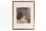Les toits by Jean Jansem, Encre et aquarelle signée en bas à gauche H_29,8 cm L_24,5 cm (à vue), sold Oct 2024