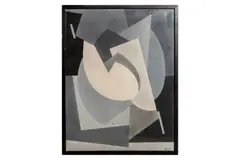 Composition géométrique by Jean Rets, Gouache sur papier Signé en bas à droite H_, sold Oct 2024