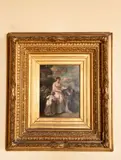Mère et enfants dans un parc by Narcisse-Virgilio Diaz de la Pena, Panneau H_25 cm L_19 cm Expert : Cabinet Turquin, sold Oct 2024