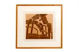 Composition géométrique by Parvine Curie, Gouache signé en bas à gauche et daté, sold Oct 2024