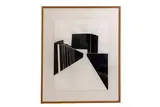 Composition géométrique by Parvine Curie, Gouache sur papier signé en bas à droite, sold Oct 2024