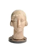 Tête idéale », dite aussi « La Sicilienne », modèle créé circa 1924 by Alfred Janniot, Épreuve en marbre beige rosé (restaurations, petits éclats), sold Jun 2025