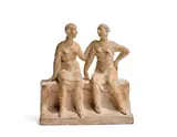 Les deux amies by Mario Vives, Épreuve en terre cuite patinée (frottements, petits éclats), sold Jun 2025